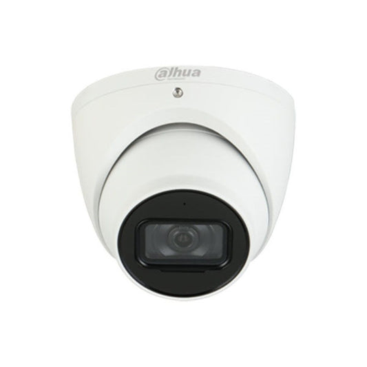 Witte Dahua IPC-HDW5241TM-ASE dome beveiligingscamera met 2.8mm lens en ingebouwde microfoon voor professionele bewaking.
