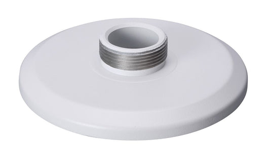 Witte aluminium plafondsteun voor Dahua dome camera's met schroefdraadadapter.