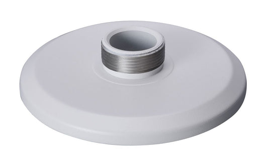 Witte aluminium Dahua PFA102 plafondadapter voor speed dome camera's met een ronde montageplaat en schroefdraad.
