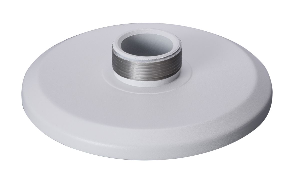 Witte aluminium Dahua PFA103 plafondadapter met schroefdraad voor speed dome camera's.