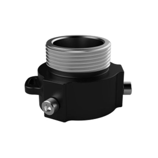 Zwarte Dahua PFA111-B aluminium montageadapter met schroefdraad voor compacte camerabevestiging.