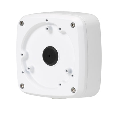 Witte Dahua PFA123 aluminium montagebox voor dome camera's met een diameter van 134mm en strak geïntegreerd design.