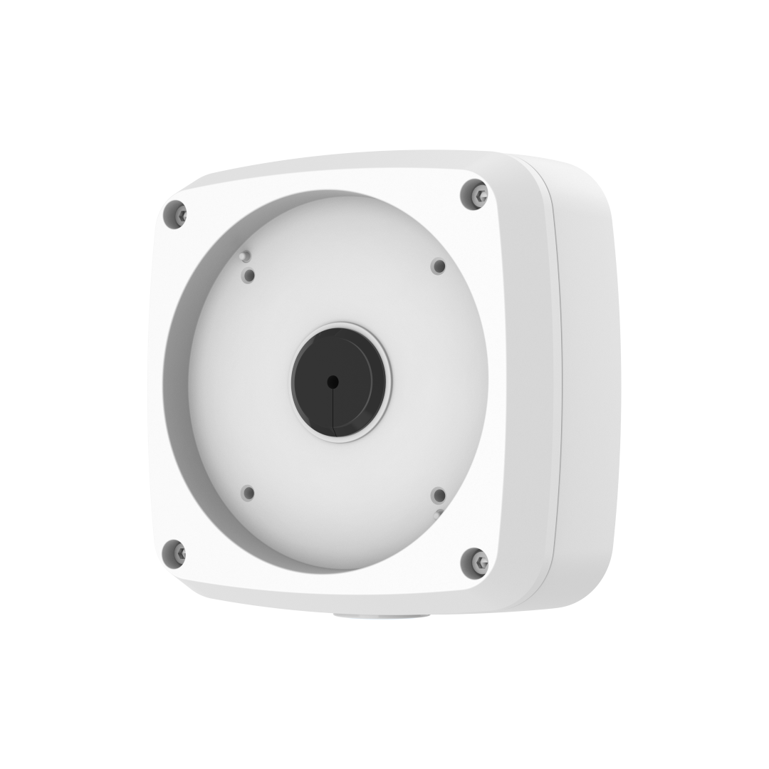 Witte aluminium Dahua PFA124 junction box voor bullet camera's met IP66 waterdichte behuizing.