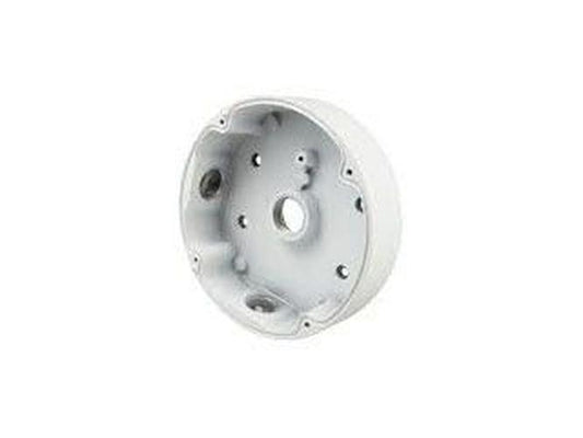 Witte Dahua PFA730 aluminium junction box voor PTZ-camera's met een diameter van 140mm voor nette kabelafwerking.
