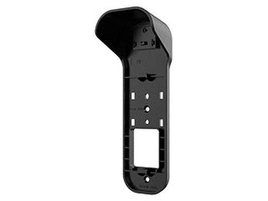 Zwarte Dahua PFA7753-B kunststof opbouwbeugel voor wandmontage met geïntegreerde zonnekap voor buitencamera's.