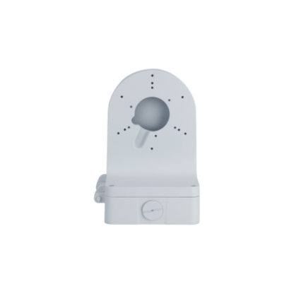 Witte Dahua PFB206W aluminium muurbeugel voor beveiligingscamera's met kabeldoorvoer en montageplaat.