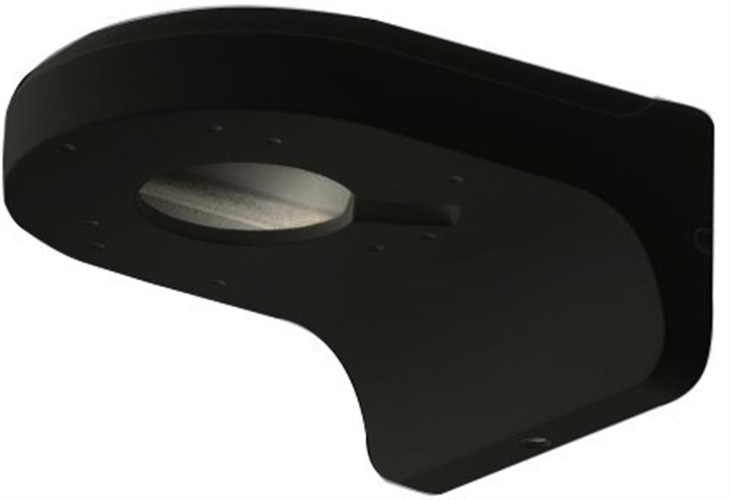 Zwarte aluminium wandbevestigingsbeugel voor Dahua camera's met een compact en strak geïntegreerd design.