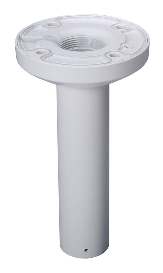 Witte aluminium plafondbevestigingsbeugel voor Dahua camera's met een strak, cilindrisch design van 228mm hoog.