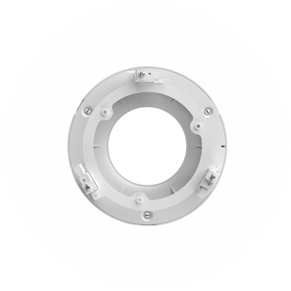 Witte aluminium Dahua PFB5203C plafondbeugel voor dome camera's met een ronde, compacte behuizing.