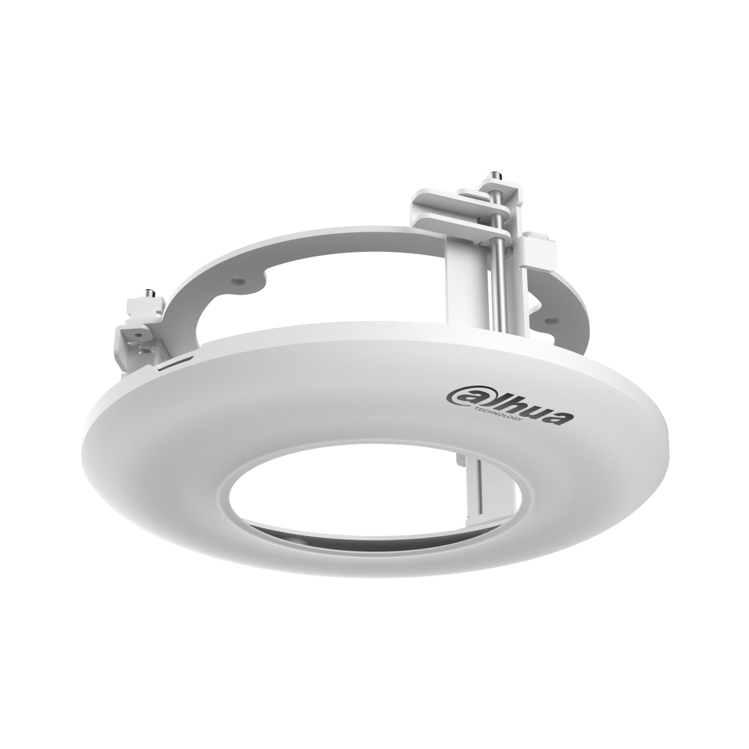 Witte Dahua PFB5203C aluminium plafondbeugel voor dome camera's met een compact, rond design voor eenvoudige montage.