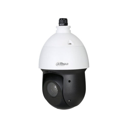 Dahua SD49225XA-HNR PTZ-beveiligingscamera met wit-zwarte behuizing, 25x optische zoom en Starlight-technologie.