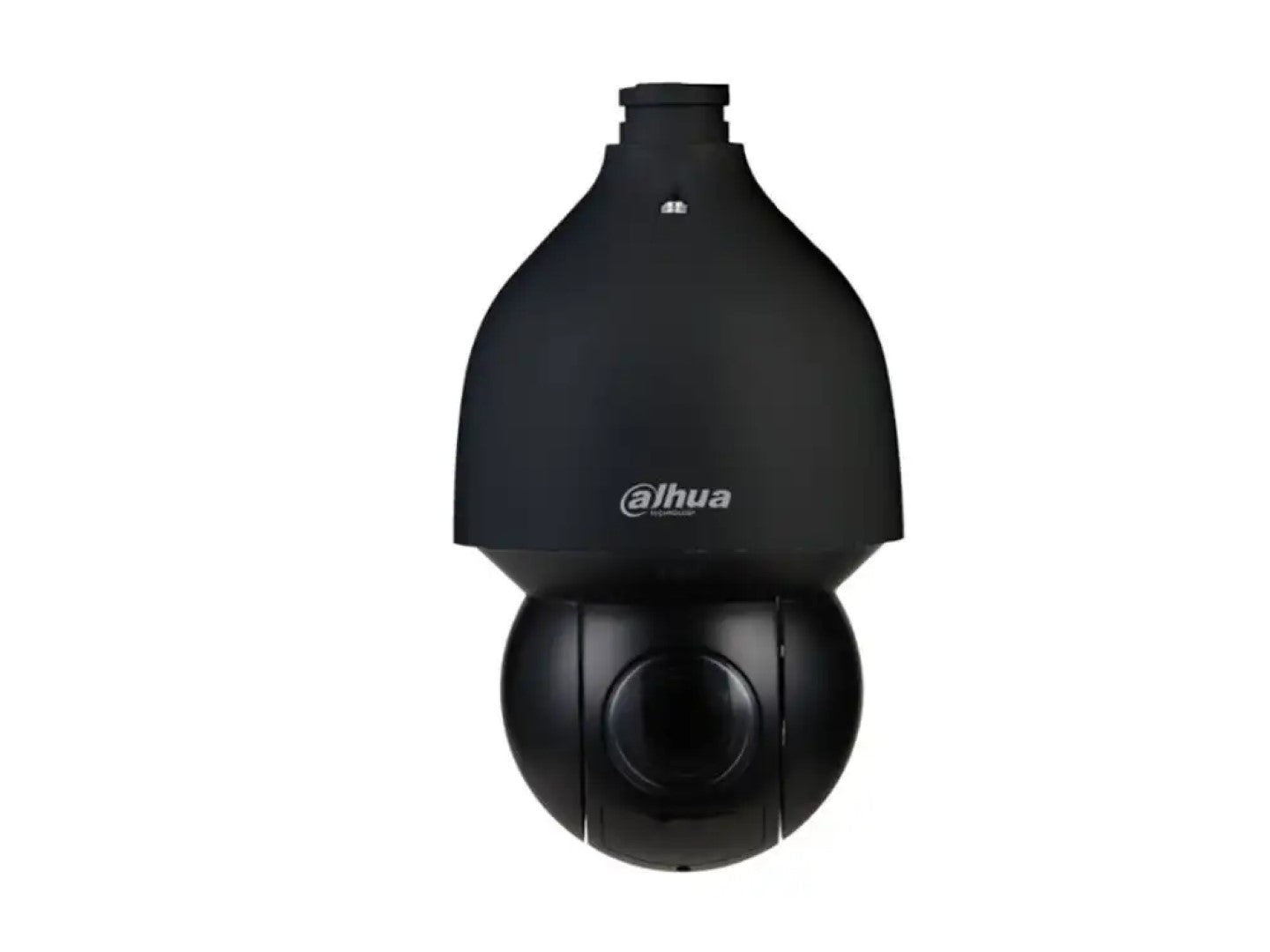 Zwarte Dahua SD5A825GA-HNR PTZ-beveiligingscamera met 25x optische zoom en 8 megapixel lens.