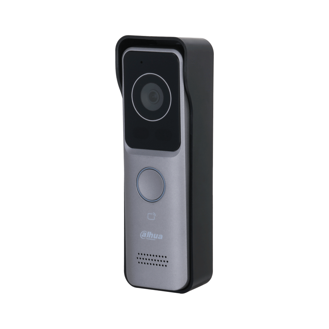 Dahua VTO2311R-WP ultraslanke zilveren video intercom buitenpost met camera en belknop.