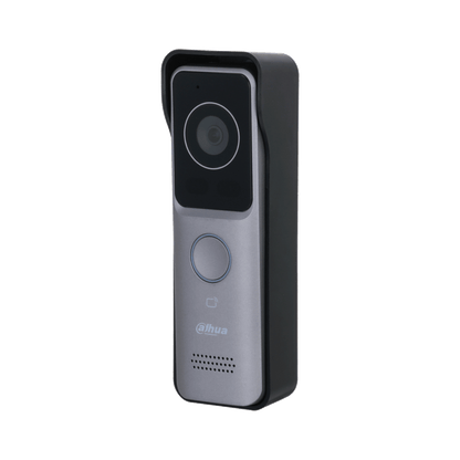 Dahua VTO2311R-WP ultraslanke zilveren video intercom buitenpost met camera en belknop.
