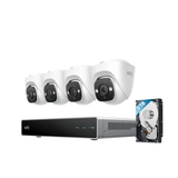Eufy E41 PoE Camerasysteem 4x 4K Turret Camera + NVR 2TB - AI Kleurennachtzicht