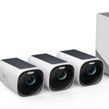 Eufy EufyCam 3 Ensemble Complet - 3 Caméras Sans Fil 4K + Station Centrale 3 avec Panneau Solaire