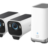 Eufy EufyCam S3 Pro Set - 2 Draadloze 4K Camera's + Homebase 3 + 1x extra zonnepaneel
