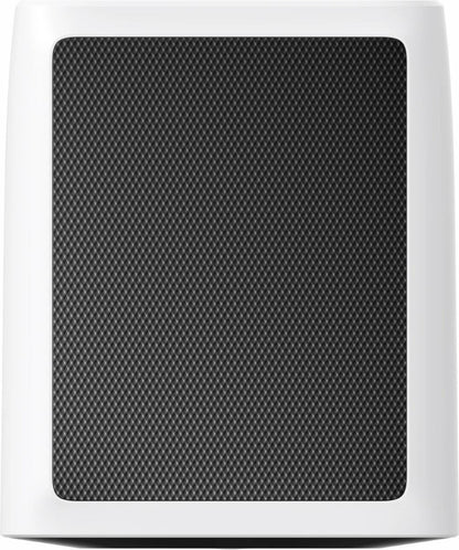 Witte Eufy S220 SoloCam beveiligingscamera met zwart zonnepaneel en strak, weerbestendig design.