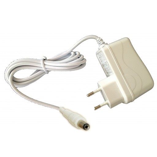 Witte Foscam 12V 1000mA voedingsadapter met EU-stekker en 1,5 meter kabel voor beveiligingscamera's.