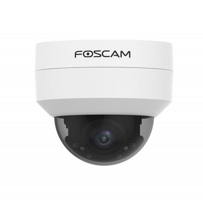 Witte Foscam D4Z outdoor PTZ-beveiligingscamera met 4MP dome-lens en 4x optische zoom.