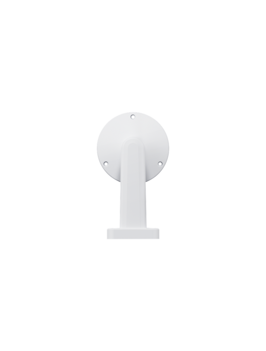 Witte Foscam FABWMB D8 muurbeugel voor buitencamera's met een ronde montageplaat en stevig design.