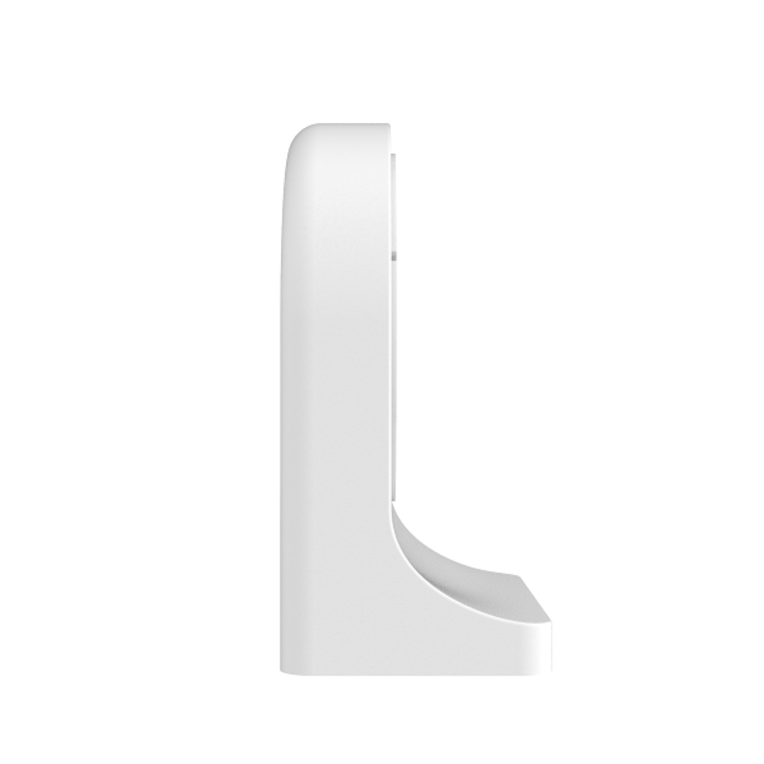 Witte Foscam FABWMB V2 muurbeugel voor T5EP en T8EP beveiligingscamera's in zijprofiel.