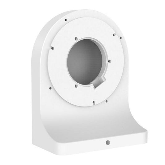 Witte Foscam FABWMB V2 muurbeugel voor T5EP en T8EP beveiligingscamera's met ronde montageplaat.
