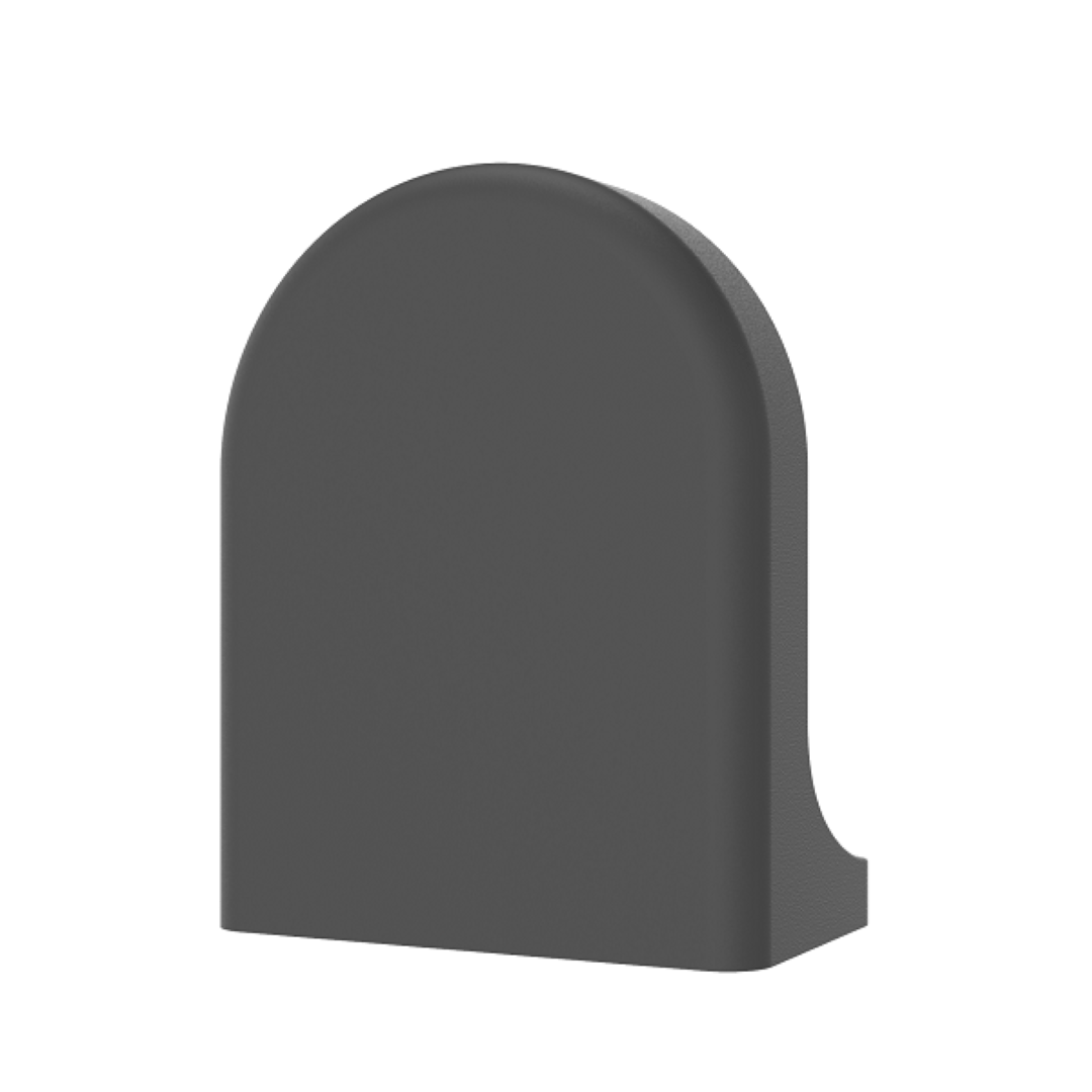 Zwarte Foscam FABWMB V2 muurbeugel met halfrond design voor T5EP en T8EP beveiligingscamera's.