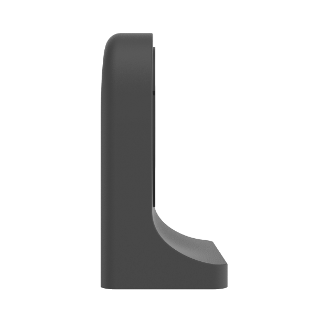 Zwarte Foscam FABWMB V2 muurbeugel voor T5EP en T8EP beveiligingscamera's in zijaanzicht.