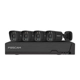 Foscam FN9108E-B4-2T Zwart – 5MP PoE NVR Set met 4 Bullet Camera's en 2TB