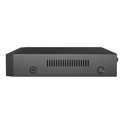 Zwarte Foscam FNA216H 16-kanaals 4K NVR recorder met ventilatierooster en strak metalen design.