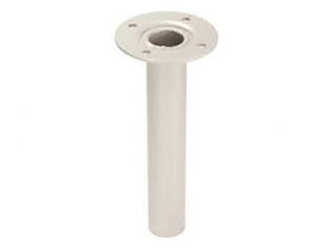 Witte Hanwha SBP-300CM aluminium hoekbeugel voor beveiligingscamera's met een ronde montageplaat.