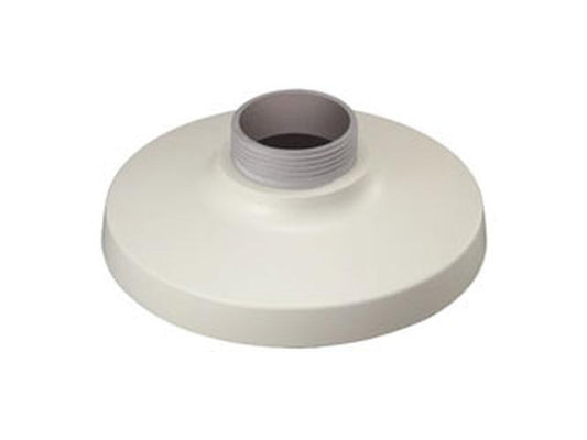 Witte Hanwha SBP-301HMW2 aluminium muurbeugel voor beveiligingscamera's met een compact, rond ontwerp.