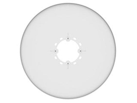 Witte, ronde Hanwha SBP-315C aluminium hoekbeugel voor professionele beveiligingscamera's.