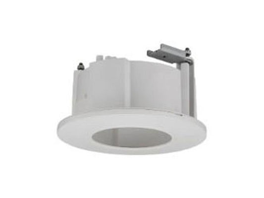 Witte Hanwha SHD-1198FW inbouw dome behuizing voor professionele beveiligingscamera's.