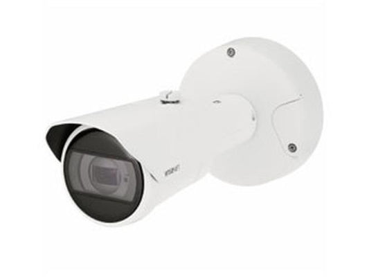 Witte Hanwha XNO-C6083R outdoor bullet camera met varifocale lens voor professionele 2MP beveiliging.