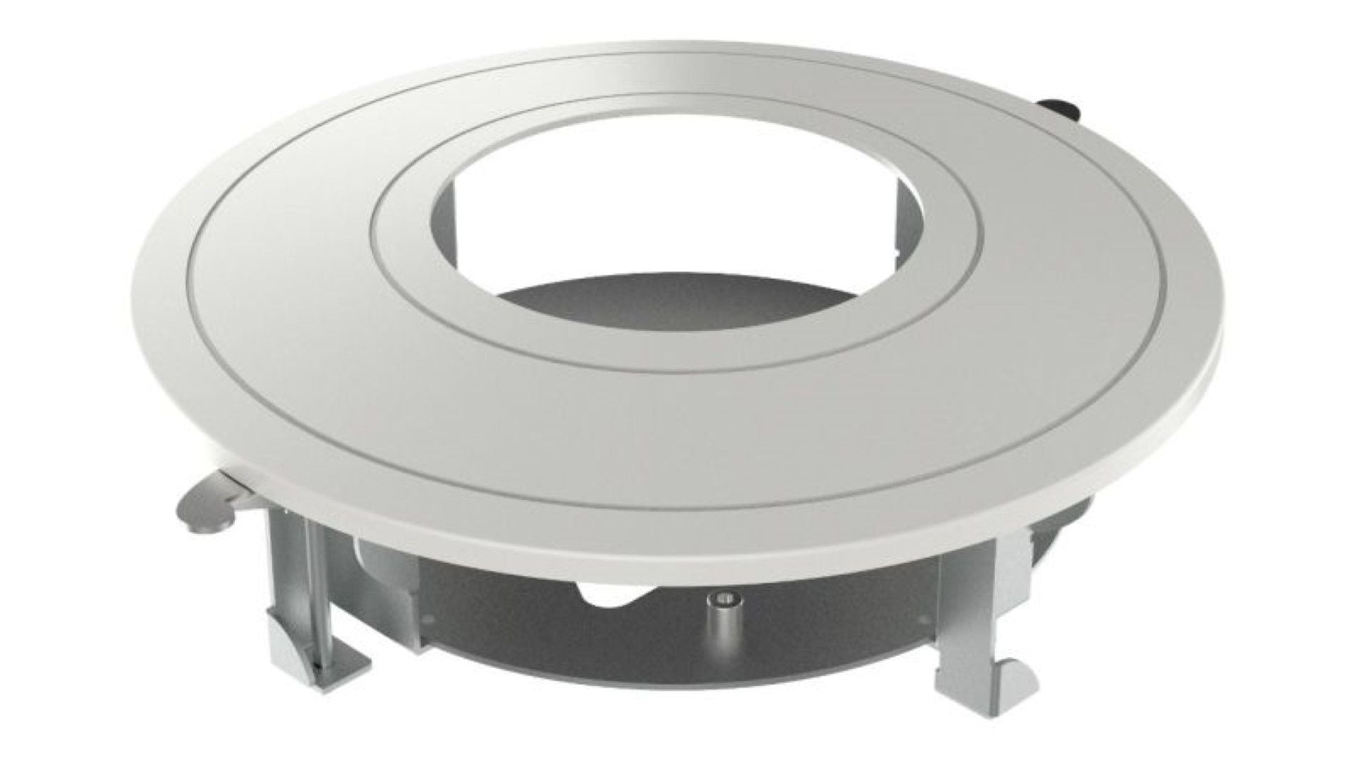Witte Hikvision DS-1227ZJ-DM44 inbouw plafondmontage voor dome camera's, Ø225mm, gemaakt van staal en kunststof.