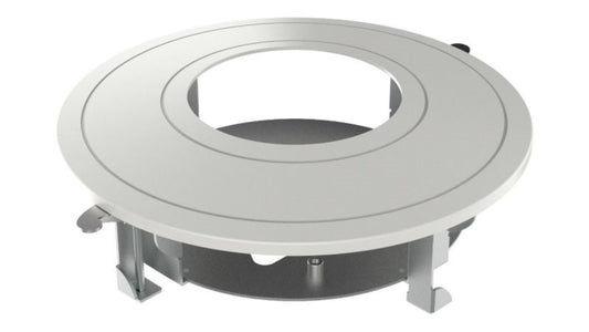 Witte Hikvision DS-1227ZJ-DM44 inbouw plafondmontage voor dome camera's, Ø225mm, gemaakt van staal en kunststof.