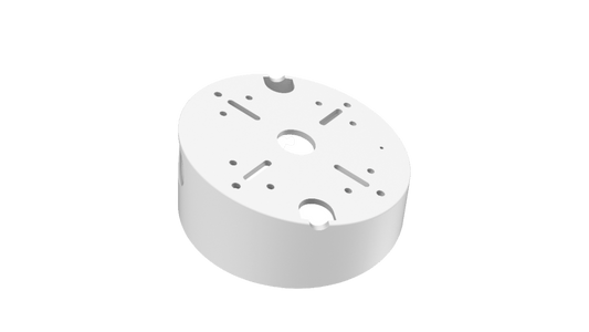 Witte aluminium Hikvision DS-1240ZJ schuine plafondmontage voor dome camera's met montagegaten.