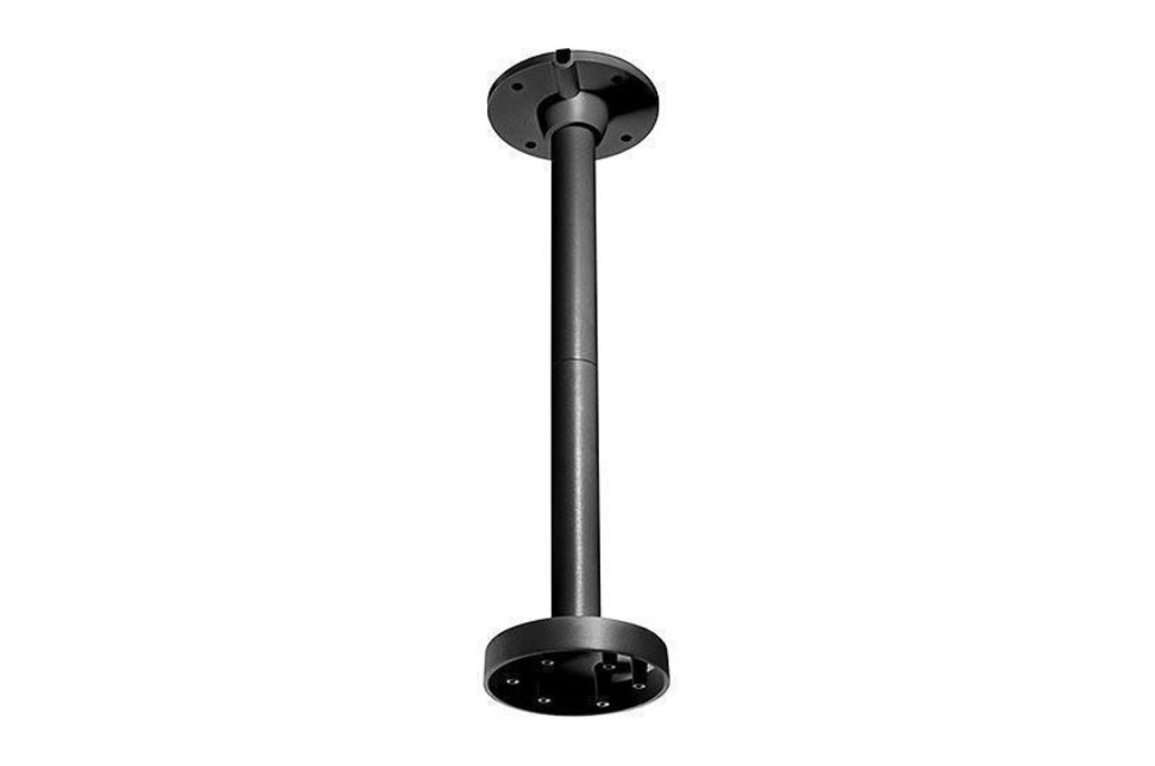 Zwarte aluminium hangende plafondbeugel voor Hikvision PTZ-camera's met interne kabelgeleiding.