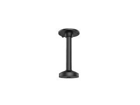 Zwarte aluminium hangende steun voor Hikvision turret camera's, 547mm lang met ronde montageplaat.