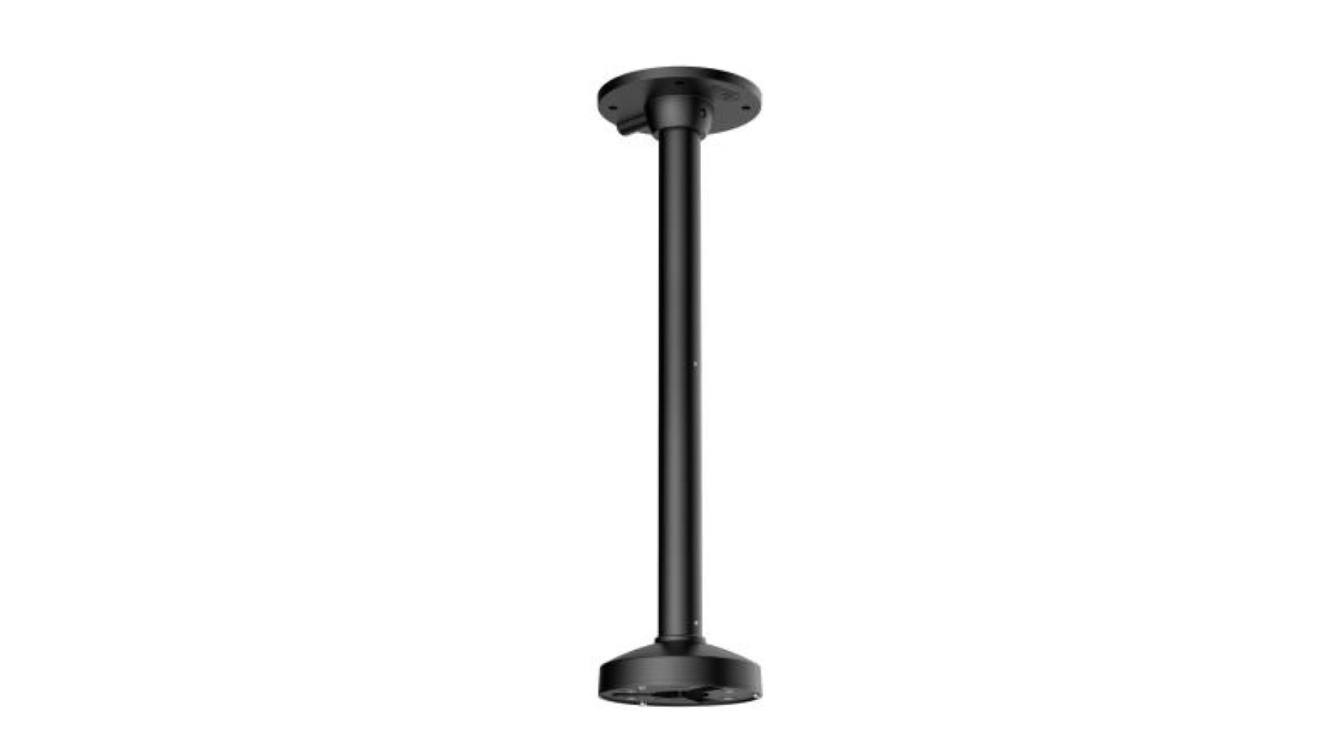 Zwarte Hikvision DS-1271ZJ-140-DM45 aluminium hangerbeugel met geïntegreerde aansluitdoos voor dome camera's.