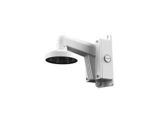 Witte aluminium Hikvision muurbeugel met geïntegreerde aansluitdoos voor mini dome camera's.