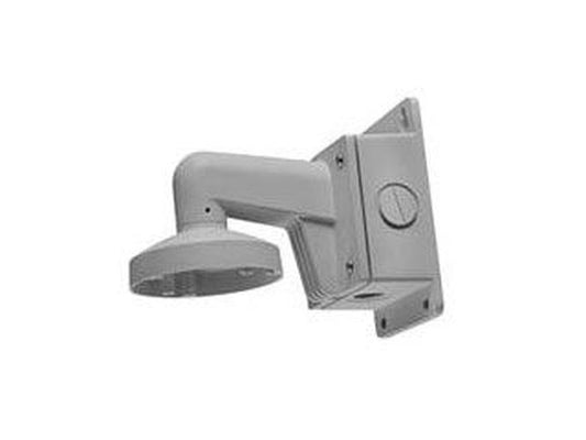 Witte aluminium Hikvision DS-1273ZJ-140B muurbeugel met geïntegreerde aansluitdoos voor dome camera's.