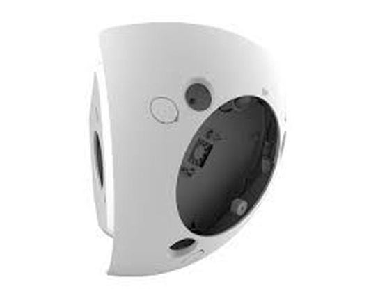 Witte aluminium Hikvision DS-1274ZJ-DM25 opbouwbox voor hoekmontage van fisheye camera's.