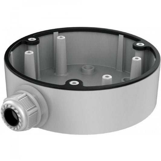 Witte aluminium Hikvision DS-1280ZJ-DM21 aansluitdoos voor dome en bullet camera's, Ø137mm.