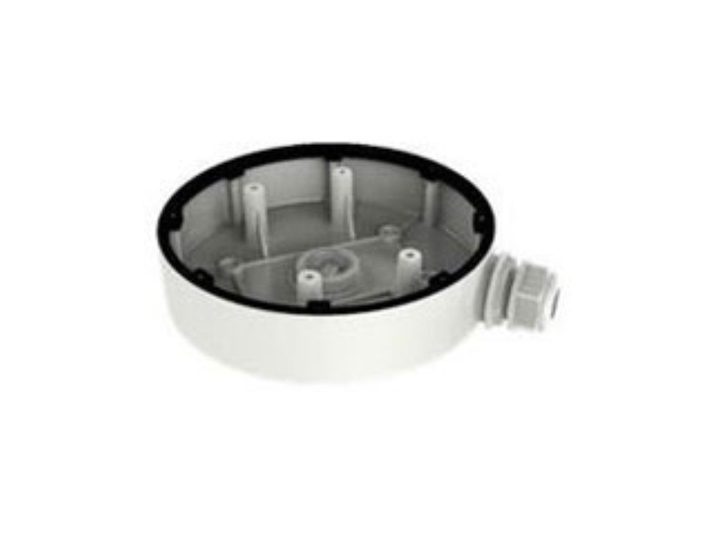 Witte aluminium aansluitdoos Hikvision DS-1280ZJ-DM55 voor dome camera's, Ø155mm.