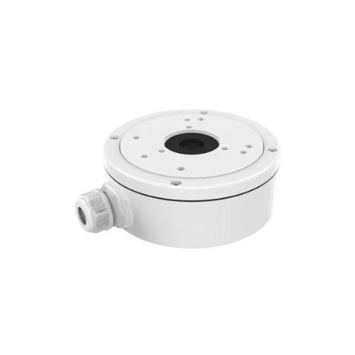 Witte Hikvision DS-1280ZJ-S aluminium aansluitdoos voor dome camera's met kabeldoorvoer.