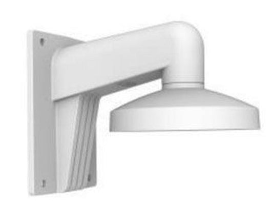 Witte aluminium muursteun Hikvision DS-1473ZJ-155 voor dome camera's met robuust wandmontageontwerp.