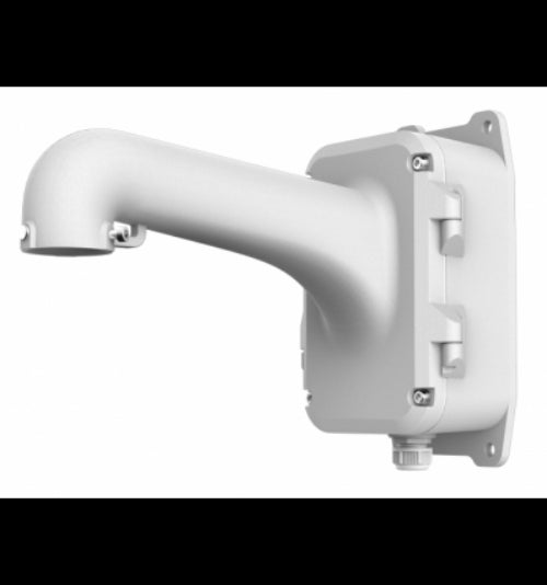 Witte aluminium muursteun met aansluitdoos voor Hikvision dome camera's.